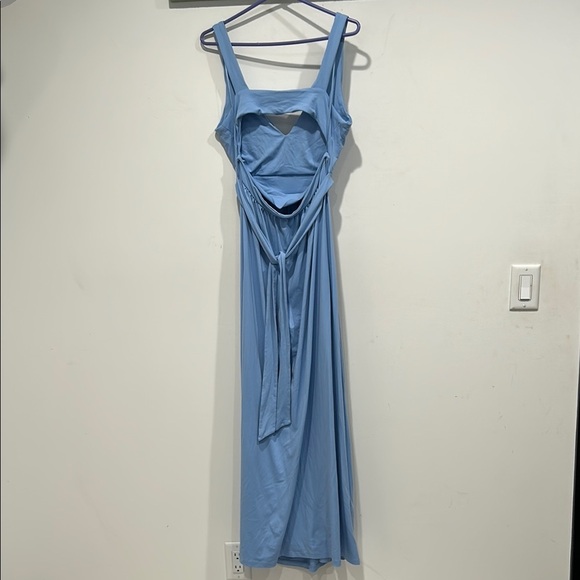Susana Monaco Soft Powder Blue Ruched Cut Out back Maxi Gown women’s xl - Picture 6 of 6